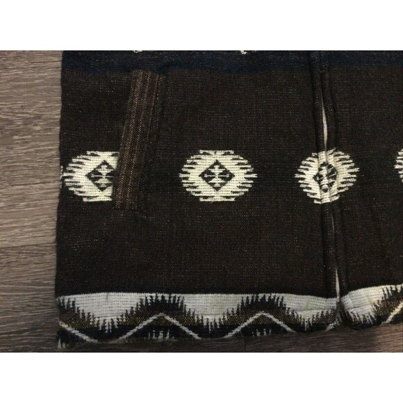Vintage Tejidos Brown Aztec Southwest Hoodie Tribal Ecuador Zip Sweater Jacket M - Picture 8 of 12